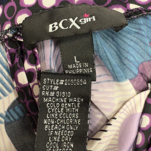 Vintage Y2K Babydoll Retro Circle Print Tie Back Flare Sleeve Top By BCX Girl - Picture 9 of 9